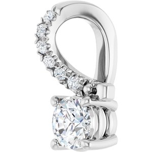 14K White Gold 3.8 mm Round Pendant Mounting – image 3