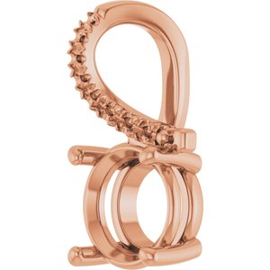 10K Rose Gold 8.2 mm Round Pendant Mounting – image 4
