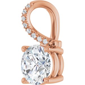 14K Rose Gold 8.2 mm Round Pendant Mounting – image 3