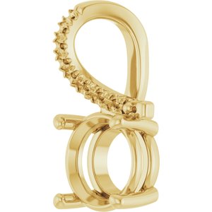 14K Yellow Gold 8.2 mm Round Pendant Mounting – image 4