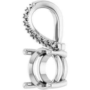 Sterling Silver 8.2 mm Round Pendant Mounting – image 4