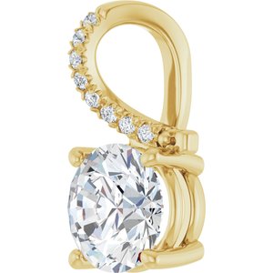 18K Yellow Gold 8.2 mm Round Pendant Mounting – image 3