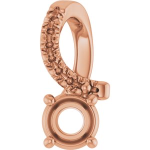 10K Rose Gold 3.8 mm Round Pendant Mounting – image 2