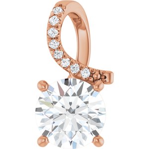10K Rose Gold 8.2 mm Round Pendant Mounting