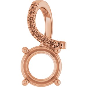 14K Rose Gold 8.2 mm Round Pendant Mounting – image 2