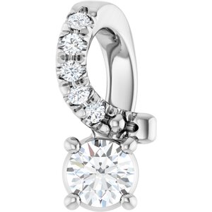 10K White Gold 3 mm Round Pendant Mounting