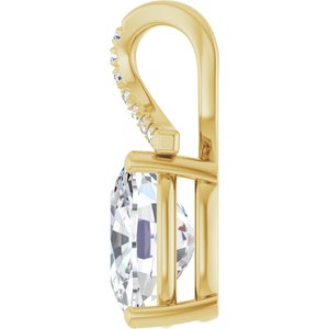 10K Yellow Gold 11x9 mm Elongated Cushion Pendant Mounting – image 5