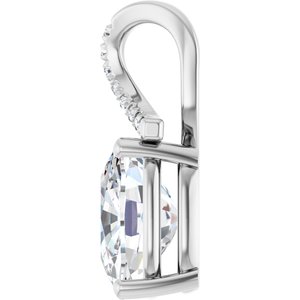 Platinum 11x9 mm Elongated Cushion Pendant Mounting – image 5