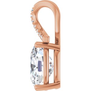14K Rose Gold 11x9 mm Elongated Cushion Pendant Mounting – image 5