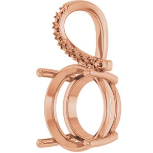 10K Rose Gold 15 mm Round Pendant Mounting – image 4