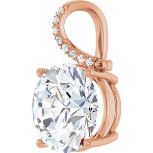 10K Rose Gold 15 mm Round Pendant Mounting – image 3