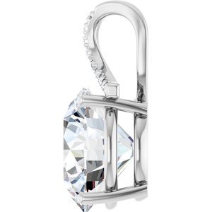 18K White Gold 15 mm Round Pendant Mounting – image 5