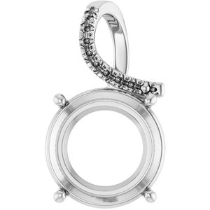 14K X1 White Gold 15 mm Round Pendant Mounting – image 2