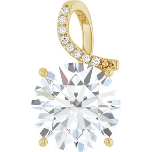 18K Yellow Gold 15 mm Round Pendant Mounting