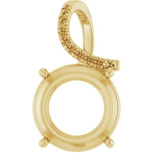 10K Yellow Gold 15 mm Round Pendant Mounting – image 2