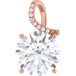 10K Rose Gold 15 mm Round Pendant Mounting