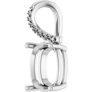 Sterling Silver 11x9 mm Elongated Cushion Pendant Mounting – image 4