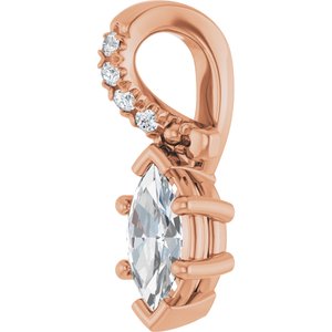 10K Rose Gold 6x3 mm Marquise Pendant Mounting – image 3