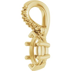 14K Yellow Gold 6x3 mm Marquise Pendant Mounting – image 4