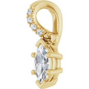 14K Yellow Gold 6x3 mm Marquise Pendant Mounting – image 3