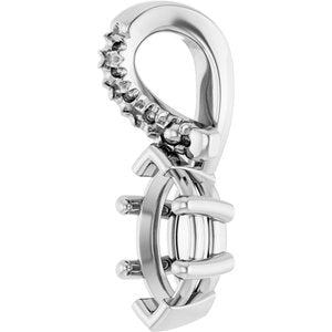 14K X1 White Gold 6x3 mm Marquise Pendant Mounting – image 4
