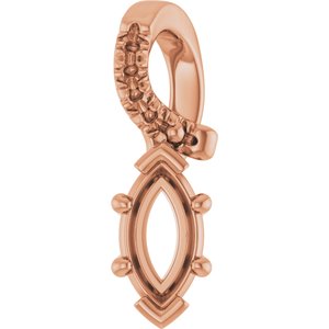 10K Rose Gold 6x3 mm Marquise Pendant Mounting – image 2
