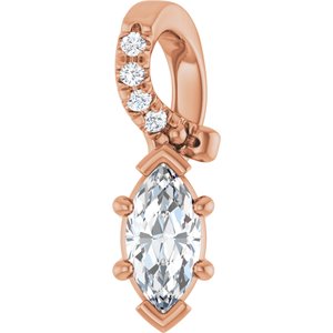 14K Rose Gold 6x3 mm Marquise Pendant Mounting
