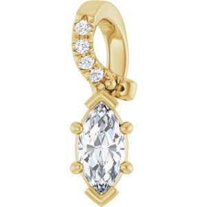 10K Yellow Gold 6x3 mm Marquise Pendant Mounting