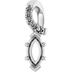 Platinum 6x3 mm Marquise Pendant Mounting – image 2
