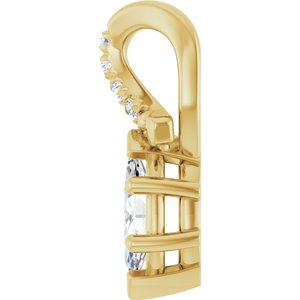 18K Yellow Gold 6x3 mm Marquise Pendant Mounting – image 5