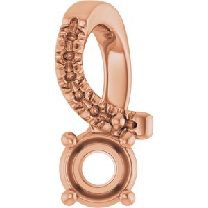 10K Rose Gold 3.5 mm Round Pendant Mounting – image 2