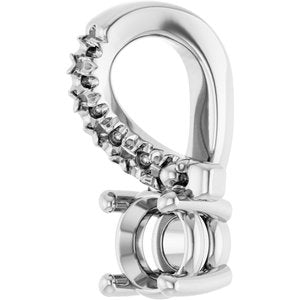 18K White Gold 3.5 mm Round Pendant Mounting – image 4