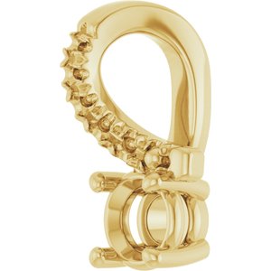 10K Yellow Gold 3.5 mm Round Pendant Mounting – image 4