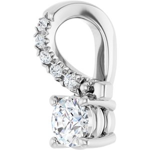 18K White Gold 3.5 mm Round Pendant Mounting – image 3