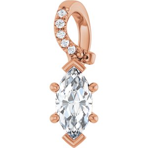 10K Rose Gold 8x4 mm Marquise Pendant Mounting