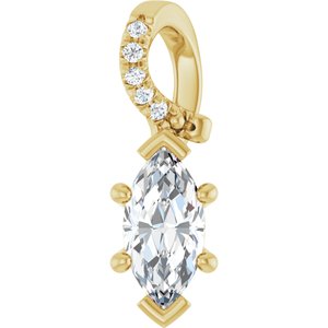 18K Yellow Gold 8x4 mm Marquise Pendant Mounting