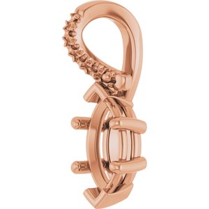 10K Rose Gold 8x4 mm Marquise Pendant Mounting – image 4