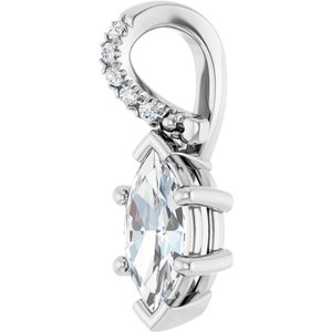 14K X1 White Gold 8x4 mm Marquise Pendant Mounting – image 3
