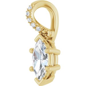 10K Yellow Gold 8x4 mm Marquise Pendant Mounting – image 3