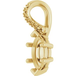 14K Yellow Gold 8x4 mm Marquise Pendant Mounting – image 4