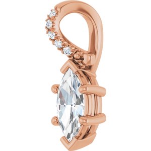 10K Rose Gold 8x4 mm Marquise Pendant Mounting – image 3