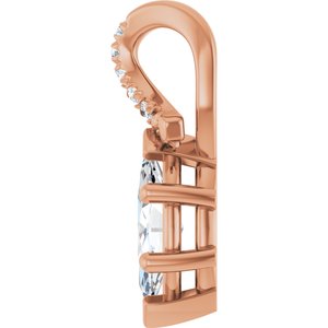 18K Rose Gold 8x4 mm Marquise Pendant Mounting – image 5
