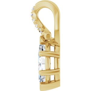 18K Yellow Gold 8x4 mm Marquise Pendant Mounting – image 5