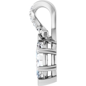 14K X1 White Gold 8x4 mm Marquise Pendant Mounting – image 5