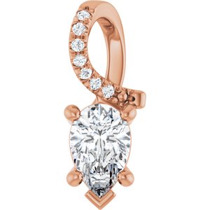 18K Rose Gold 7x4.5 mm Pear Pendant Mounting