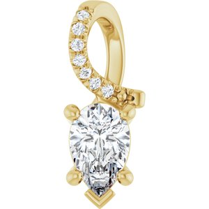 10K Yellow Gold 7x4.5 mm Pear Pendant Mounting