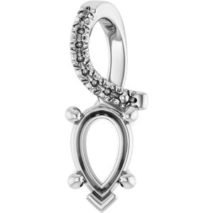 14K X1 White Gold 7x4.5 mm Pear Pendant Mounting – image 2