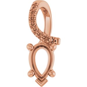 18K Rose Gold 7x4.5 mm Pear Pendant Mounting – image 2