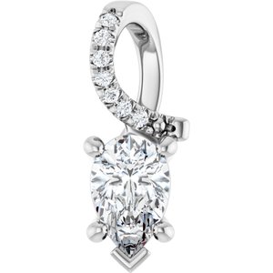 14K White Gold 7x4.5 mm Pear Pendant Mounting
