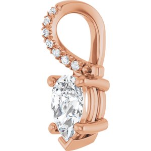 10K Rose Gold 7x4.5 mm Pear Pendant Mounting – image 3